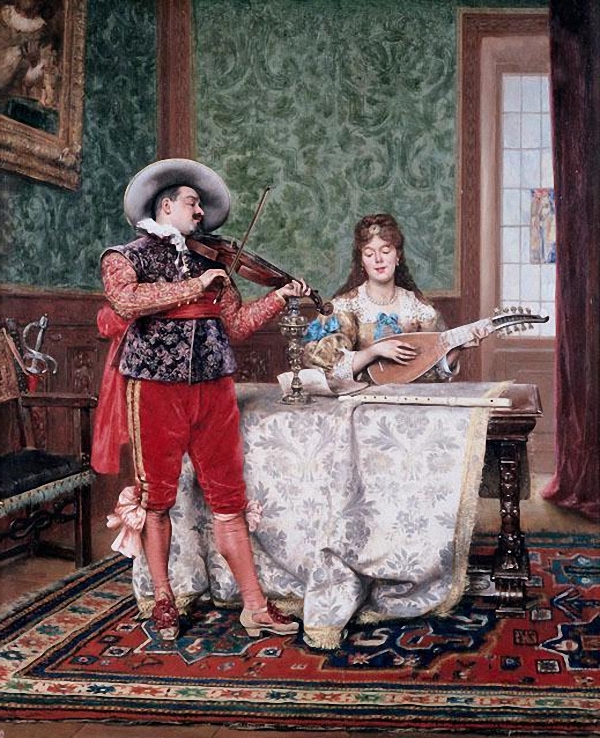 The Duet by Adolphe-Alexandre Lesrel, 1888